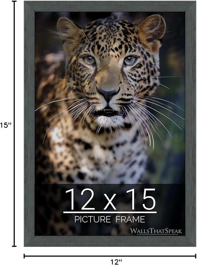 wallsthatspeak 12x15 Slate Gray Picture Frame for Puzzles Posters Photos or Artwork