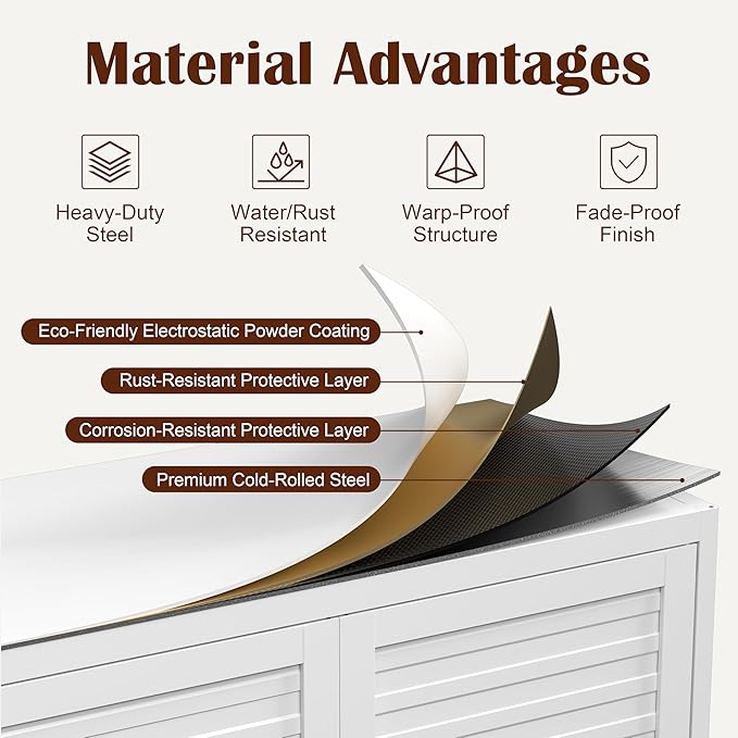 Kitchen Pantry Cabinet,75" Metal Storage Cabinet with Doors and 4 Adjustable Shelves,White Tall Locker Organizer Steel Garage Cabinets for Tool,File Cabinet for Office,Kitchen,Garage,School