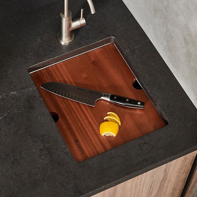 Ruvati 13 inch Workstation Bar Prep Sink with Cover - Undermount 16 Gauge Stainless Steel Kitchen Sink Single Bowl with Brushed Finish hides scratches, Easy-to-Clean- RVH8316