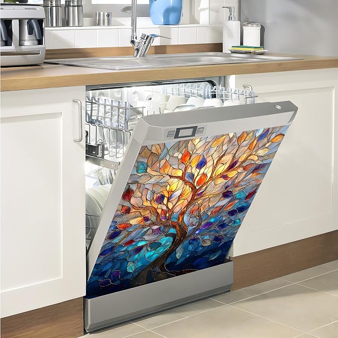 Dishwasher Magnet Sticker Cover Panel Decal Refrigerator Magnetic Sticker Decorative for Kitchen Decoration,Fridge Door Cover, Appliances Stickers 23"x26"
