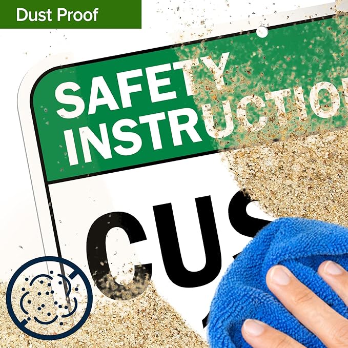 Custom Safety Instructions Sign, Ansi Sign, Osha Compliant, 12x16 Inches, Post Holes, Rust Free .040 Aluminum, Fade Resistant, Indoor/Outdoor Use, Made in USA by My Sign Center