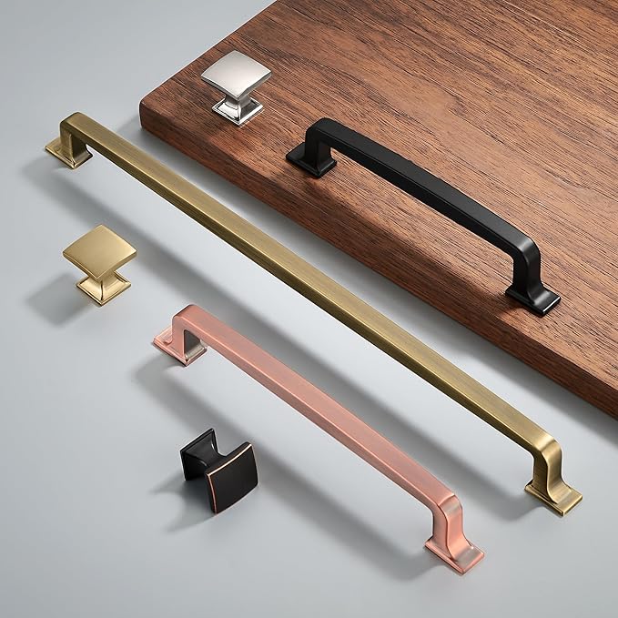 Khtumeware 10 Pack 3-3/4 Inch Matte Black Cabinet Handles - Drawer Pulls for Kitchen, Cupboard, Hardware