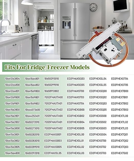 WP2315562 2315562 Temperature Control Thermostat Fits for Whirlpool,Maytag,Kitchen Aid,Kenmore,Amana Refrigerator/Freezer,Replaces W11088945,W11035627,2161282 Refrigerator Temperature Control