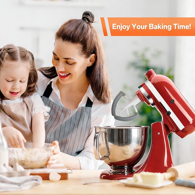 Flex Edge Beater for KitchenAid,4.5-5 Quart Mixer Compatible With kitchen Aid Accessories and Attachments, Mixer Attachement Fits Tilt-Head Stand Mixer Bowls,With Soft Silicone Edges,Grey