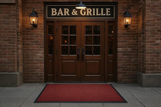 Guardian WaterGuard Indoor/Outdoor Wiper Scraper Floor Mat, Rubber/Nylon, 3'x4', Red