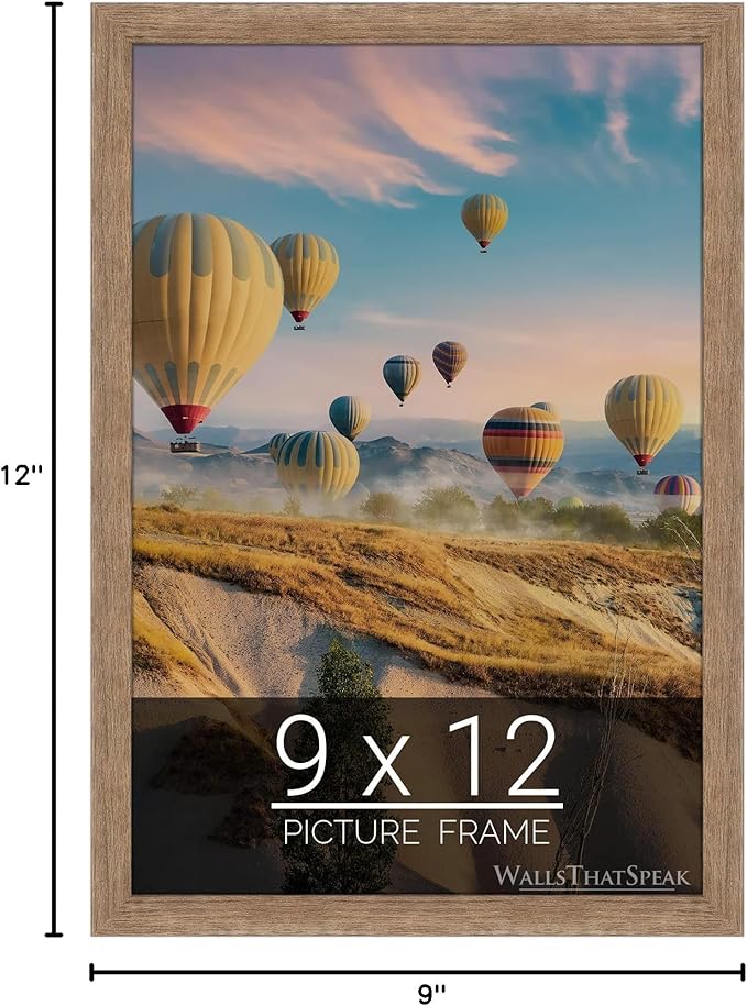 wallsthatspeak 9x12 Brown Barnwood Picture Frame for Puzzles Posters Photos or Artwork