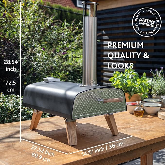 BOSKA Pizza Oven Outdoor Pro Pellet - Portable Pellet Pizza Oven - Pizza in 90s seconds - Wood Pellets - Outdoor Cooking - Includes Bottle Opener and Pizza Stone