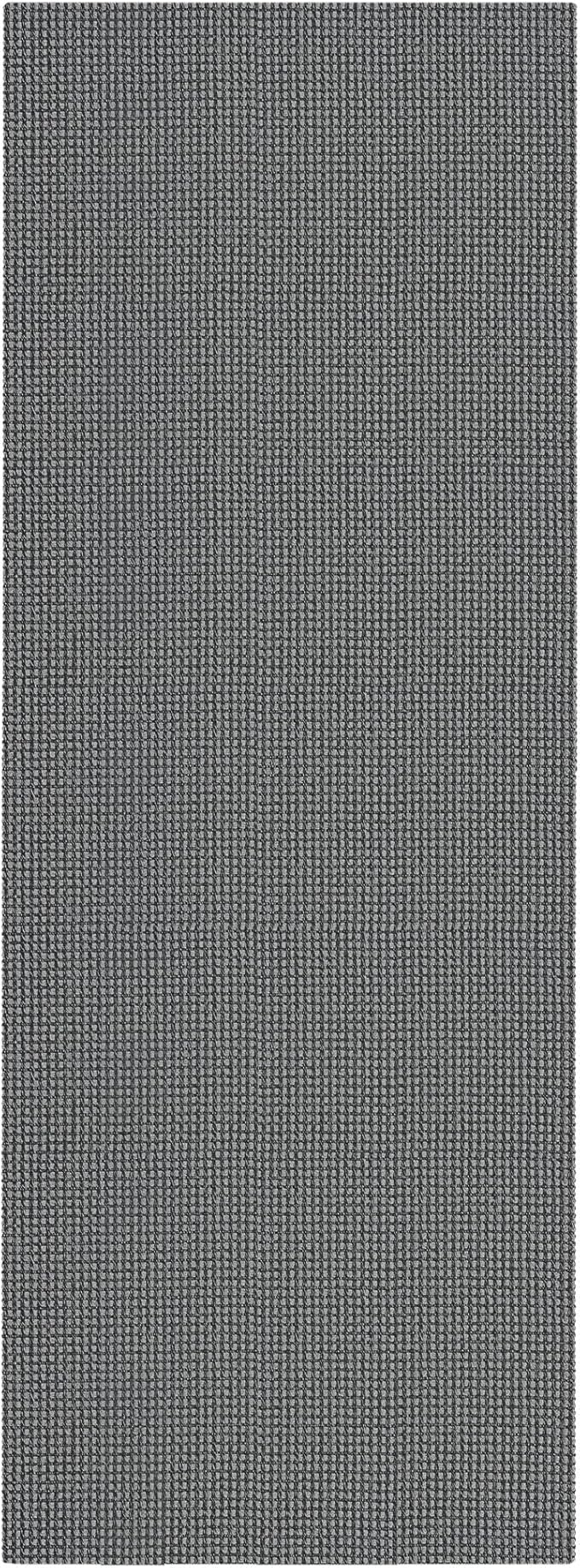 IOHOUZE Washable Runner Rug 3x8 Non Slip Rubber Backed Wide Hallway Runner Entryway Runner Indoor, Kitchen Rugs Woven Floor Carpet for Hall Entrance Bedroom, Dark Grey