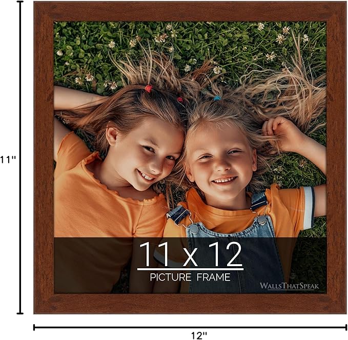 wallsthatspeak 11x12 Dark Walnut Rustic Pine Picture Frame for Puzzles Posters Photos or Artwork