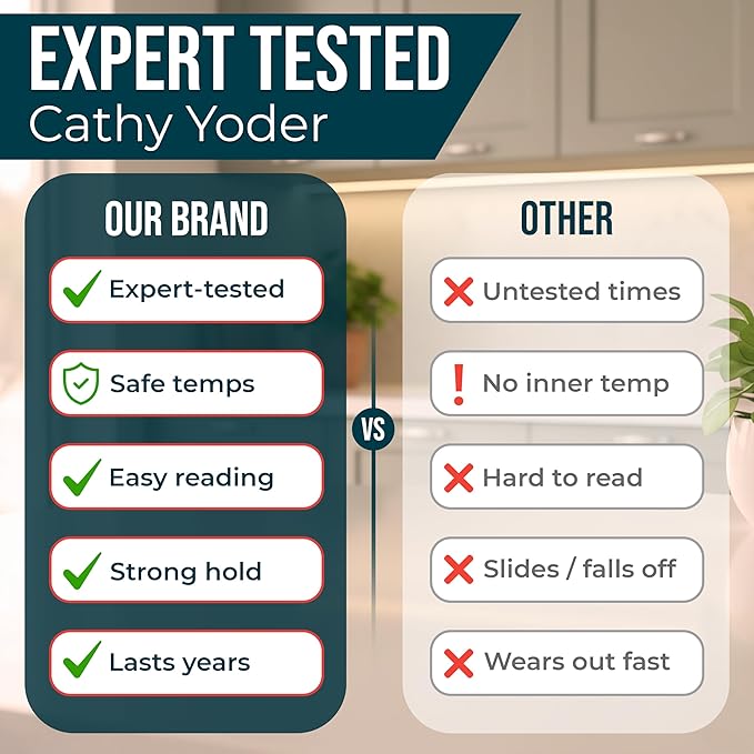 Cathy Yoder's Air Fryer Cheat Sheet Set, Air Fryer Accessories, AirFryer Cooking Guide Magnetic Cheat Sheet, AirFryer Cook Times Chart Magnet, Internal Food Temp for 80+ Popular Foods - Black