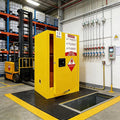 Flammable Storage Cabinet 38“H × 28”D × 24“W, Galvanized Steel Flammable Safety Cabinet, Fire Proof Cabinets Yellow for Industrial Instruments Protection Supplies Cabinet (Thick Style)