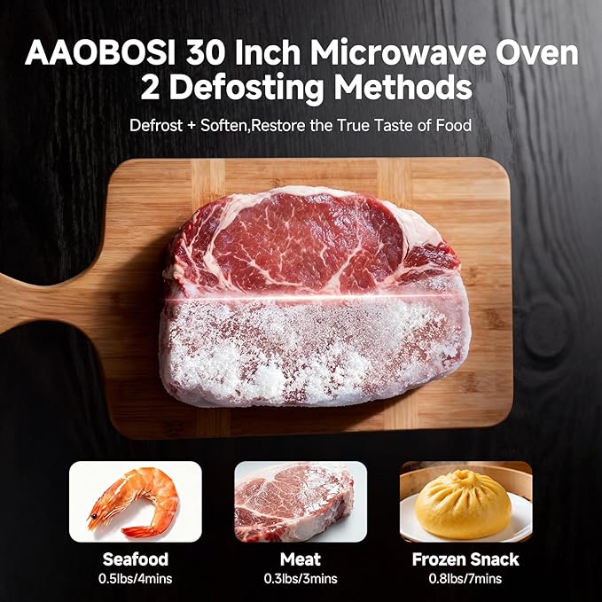 AAOBOSI 30 Inch Built in Microwave Oven,1.6 Cu.Ft Wall Microwave Convection Ovens Air Fryer Combos, 1000Watt Power Sensor&Auto Cook, 10 Cooking Modes, Drop Down Door,Stainless Steel