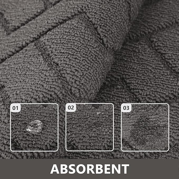 hicorfe Dirt Trapper Indoor Doormat,20"x59" Welcome Door mat,Non Slip Backing Washable Door Mats,Absorbent and Resistant Low-Profile Entrance Inside Floor Mat for Front Back Door,Entryway (Grey)