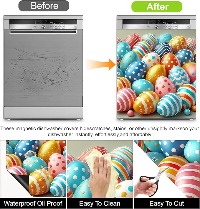 Dishwasher Magnet Sticker Cover Panel Decal Refrigerator Magnetic Sticker Decorative for Kitchen Decoration,Fridge Door Cover, Appliances Stickers 23"x26"