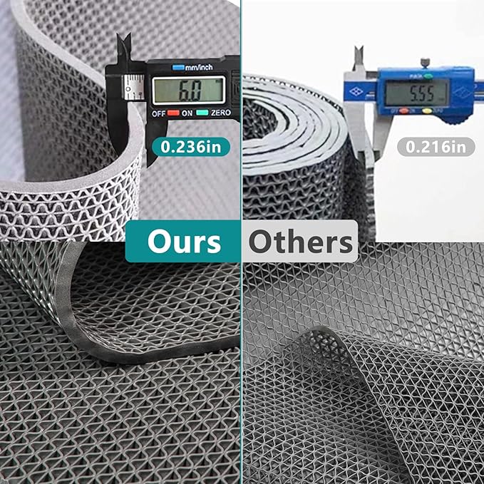 WochiTV Non Slip Drainage Mats PVC Pool Floor Mat 0.23'' Thick Outdoor Indoor Parking Space Mat for Bathroom Garage Basement Backyard Commercial Kitchen 3x16.6Ft