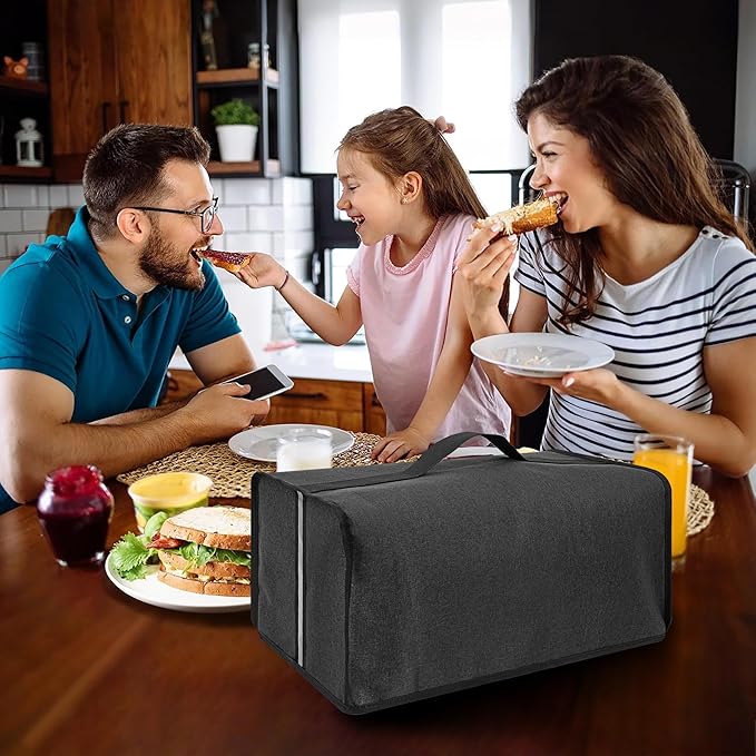 Toaster Cover Compatible with Mueller UltraToast 4 Slice MT-110ss/Elite Gourmet ECT-3100 Long Slot 4 Slice Toaster,Waterproof Heatproofant Dustproof Protective Case Heavy Duty Cover-Dark Grey
