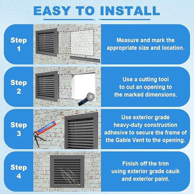 16"x16" Gable Vent Aluminum Alloy – Heavy-Duty Attic & Shed Vent with Rustproof Metal Mesh Blocking Small Animals, Moisture & Condensation Protection, Opening 14"x14" Gray