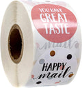 Assorted Happy Mail Stickers / 500 Colorful Great Taste Stickers / 6 Chic Label Designs / 1.5" Small Business Customer Order Package Envelope Seals/Made in The USA