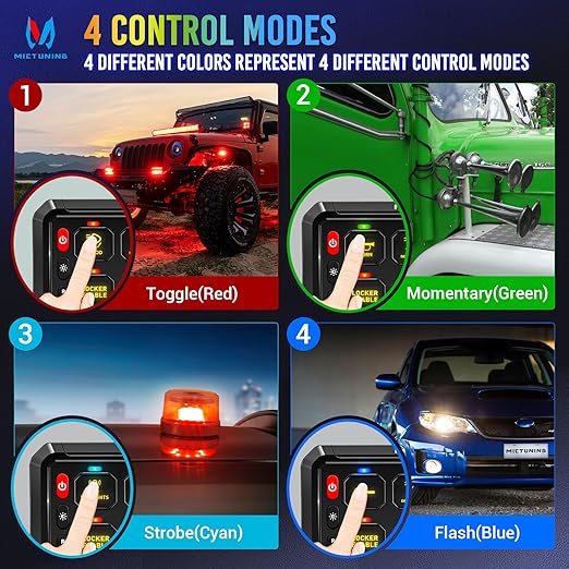 MICTUNING 12 Gang Switch Panel, P1B LED Touch Control Panel Box with Electronic Fuses Car Touch Switch Box Universal for Truck ATV UTV Boat Marine RV SUV Caravan Camper, 2 Years Warranty