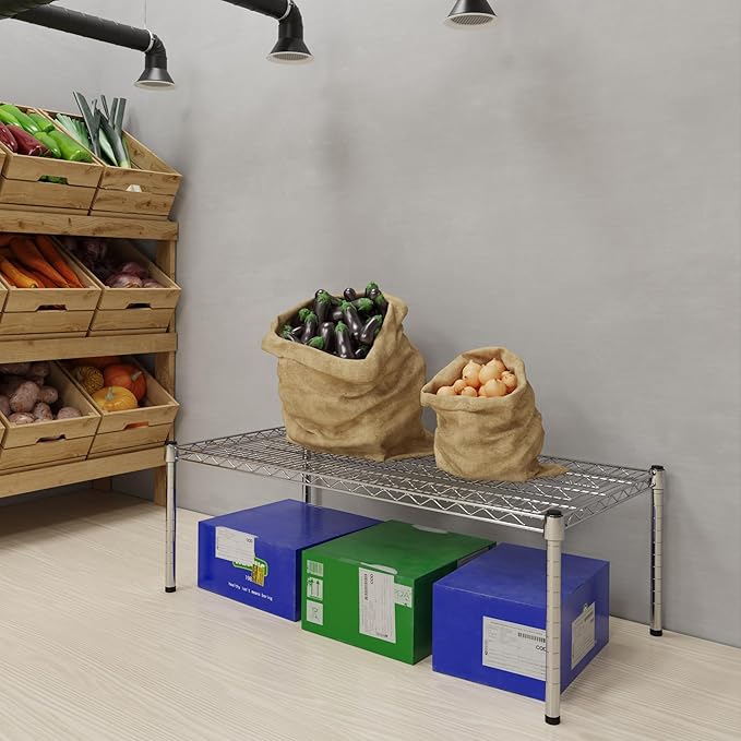 21''W x 42''L x 14''H Chrome Plated Wire Dunnage Rack | Off The Floor Storage