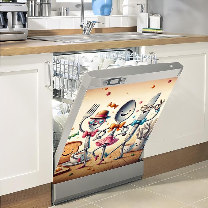 Dishwasher Magnet Sticker Cover Panel Decal Refrigerator Magnetic Sticker Decorative for Kitchen Decoration,Fridge Door Cover, Appliances Stickers 23"x26"