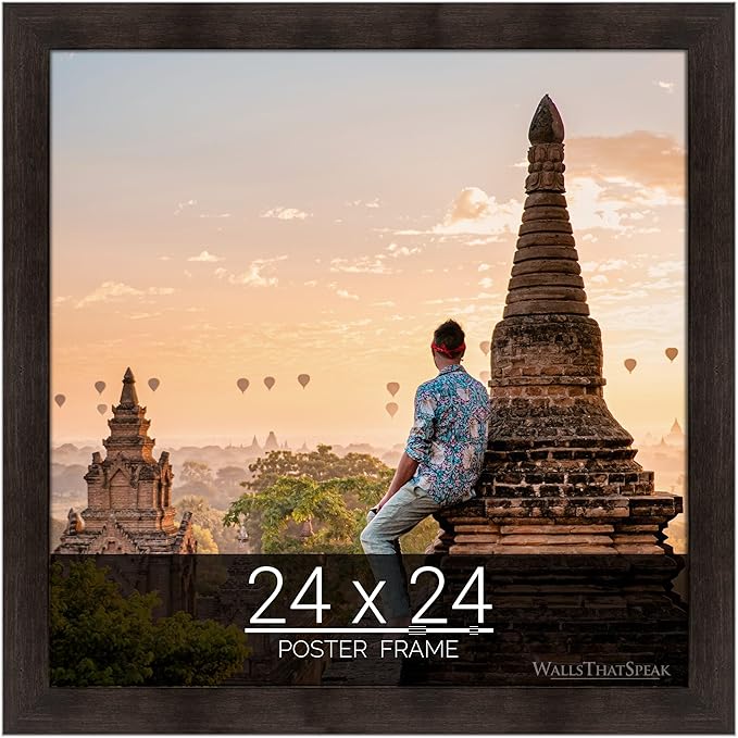 wallsthatspeak 24x24 Espresso Brown Picture Frame for Puzzles Posters Photos or Artwork