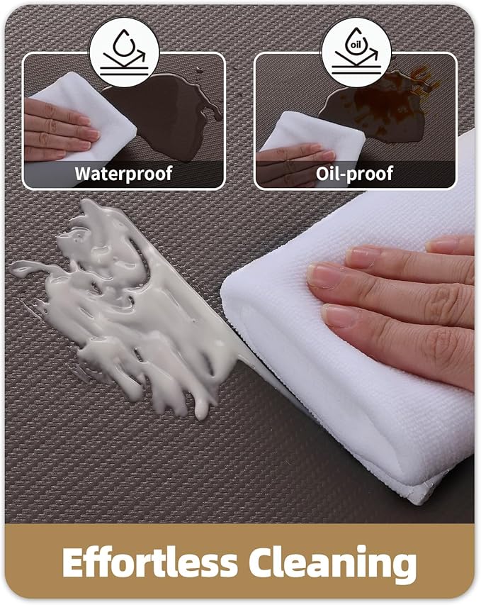 Color&Geometry 0.71" Extra Thick Anti Fatigue Cushion Kitchen Floor Mat,Easy Clean, Water & Oil Proof, Non Slip, Foam Padded Runner Rug for Front Sink,20"x 47" Brown (2.0 Version)