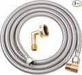 Universal Dishwasher Installation Kit, 6 FT Dishwasher Supply Line, 3/8 Inch Compression x 3/4 Inch FHT Elbow, Stainless Steel Braided Dishwasher Installation Connector, 41015 (6 FT)