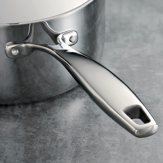 Tramontina Signature Tri-Ply Clad Stainless Steel 1.5-Quart Sauce Pan with Lid, Induction-Ready, Dishwasher-Safe, NSF-Certified, Made in Brazil