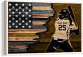 Personalized Softball Poster & Framed Canvas, Softball Player American Flag - Inspirational Quote Motivational Home Office Decor, Custom Name Number Bedroom Living Room Aesthetic Wall Art