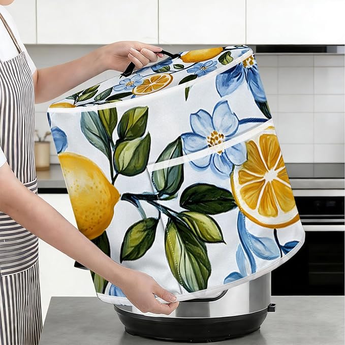 Rice Cooker Cover, Dust Cover for Kitchen Appliances with Handle and Storage Pocket, Easy to Clean Kitchen Decor Gift, Fits 3-6-8 Quart Instant Pot, Slow Cooker and Air Fryer