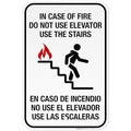 in Case of Fire Do Not Use Elevator Use The Stairs Bilingual Sign, Fire Safety Sign, 12x18 Inches, 3M EGP Reflective .063 Aluminum, Fade Resistant, Indoor/Outdoor Use, Made in USA