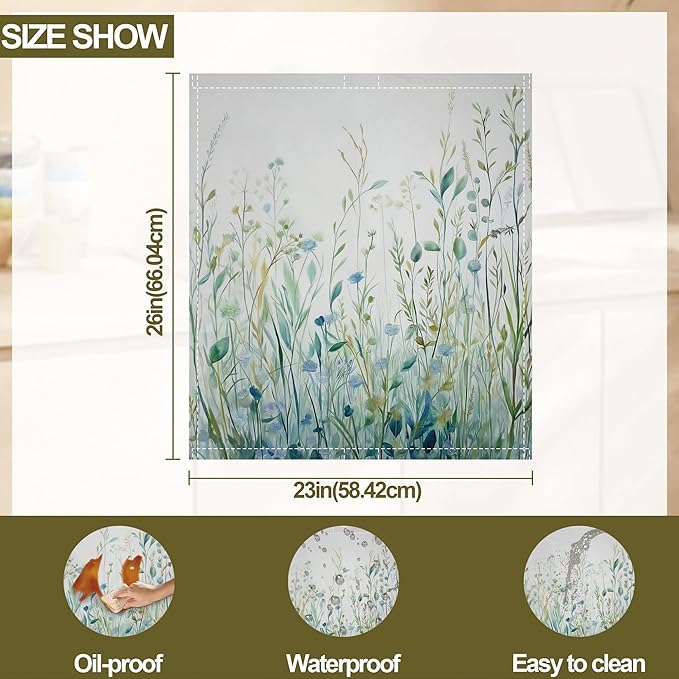 Watercolour Wildflowers Plants Dishwasher Magnets Decorative Cover,Magnet Fridge Panel Decal for Home Kitchen Decor,23x26 in