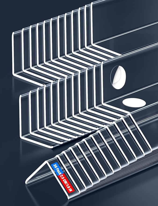 Clear Self-Adhesive Wall Corner Protectors，Corner Guards & Edge Protector for Wall Door Frame Cabinet Baseboard & Door, Table, Stair (36, 40" X 1.0")
