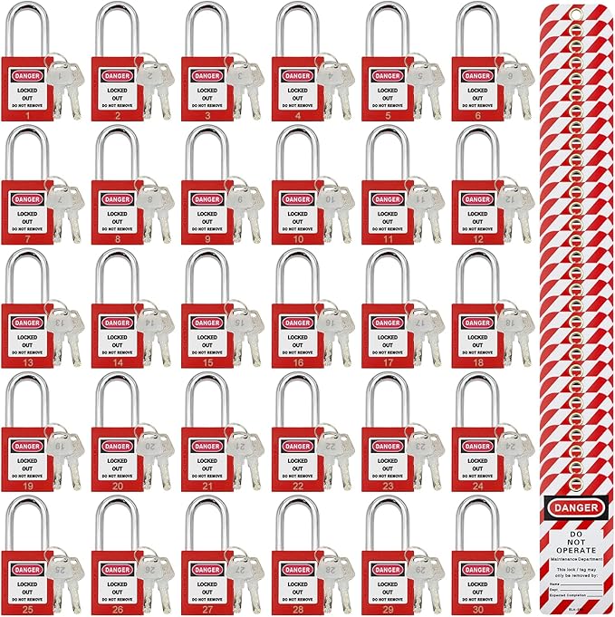 Lockout Tagout Locks, Safety Padlocks, Loto Locks Keyed Differently Lock Out Tag Out Device Plastic with Lockout TagOut Tags Kits