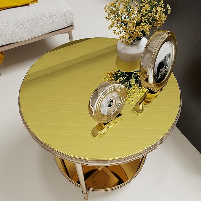 Gold Metallic Contact Paper Peel and Stick Countertop Contact Paper Self-Adhesive Waterproof DIY Decor Wallpaper for Shelf Liner Fridge and Cabinets A Set of 23.6"x120"