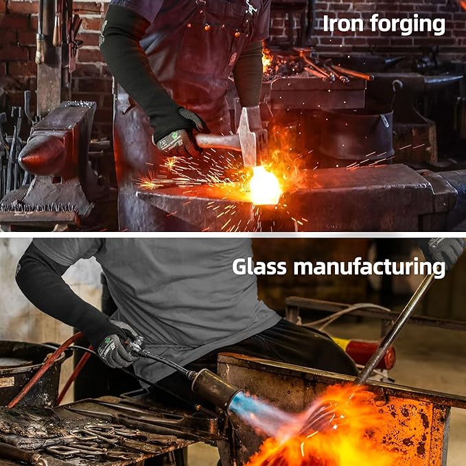 Schwer ANSI A9 Cut Resistant Arm Sleeves PM916, 18in 2-Ply Construction Flame Resistant Welding Sleeves for Work, Ultimate Performance, Level 4 Heat Resistant Arm Guards for Glass Blowing, Automotive