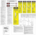 8 Pcs 250 LB Step Ladder Safety Labels Kits Compatible with Werner Ladder Safety Labels for All Type 1 250 Load Capacity Stepladders, Fiberglass Ladder Weight Stickers