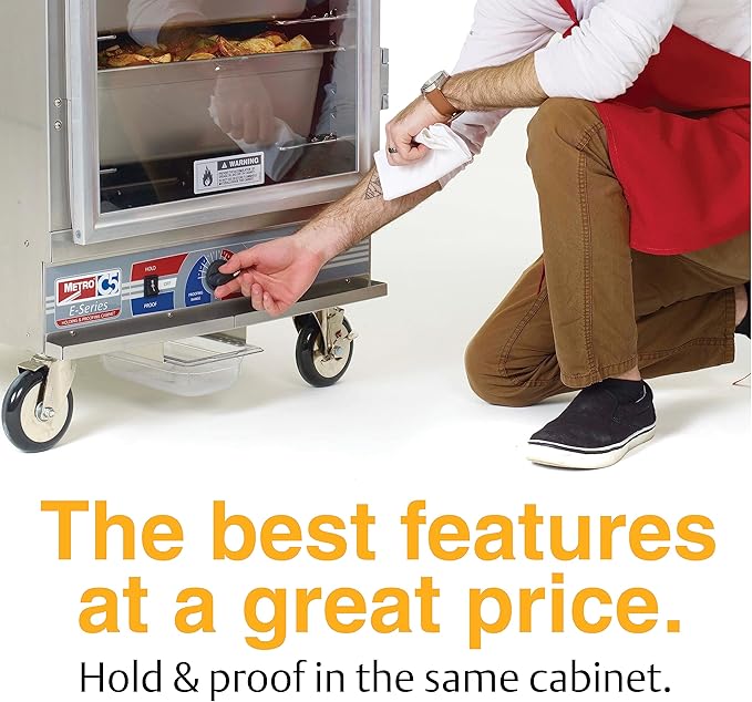 METRO C5E5-CFC-U C5 E-Series Premium Holding and Proofing Cabinet, Half Height, Full Length Clear Door, Universal Wire Slides, 120V, 60Hz, 2000W