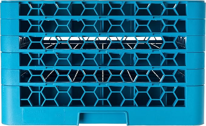 CFS RG36-514 OptiClean 36 Compartment Glass Rack with 5 Extenders, Blue, Polypropylene, Blue