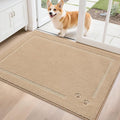 BEQHAUSE Dog Door Mat for Muddy Paws 32"x48" Dirt Trapper Absorbent Doormat Non Slip Entryway Rugs Washable Stain Resistant Welcome Floor Mat Soft Low-Profile for Front Back Door, Beige