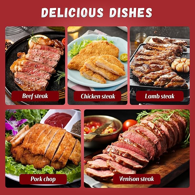 Meat Tenderizer Attachment for KitchenAid Stand Mixer, 2-in-1 Kit with 48 Blades & Handheld Tool, Professional Meat Cuber & Mallet for Steak, Beef, Chicken, Easy to Use & Clean, Dishwasher Safe