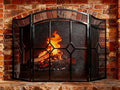 FEED GARDEN 3 Panel Fireplace Screen Wrought Iron 48" W x 30" H Foldable Heavy Duty Fire Spark Guard Cover with Metal Decorative Mesh for Living Room, Home Decor Indoor, Black