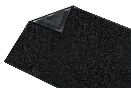 Guardian Platinum Series Indoor Wiper Floor Mat, Rubber with Nylon Carpet, 4'x12', Black