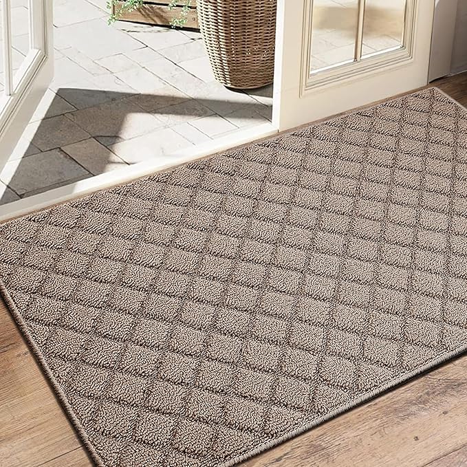 Azadx 2'x4' Front Entryway Door Mat Non Slip Indoor Door mats Washable Entry Mats Welcome Doormat Dirt Trapper for House Entry Low Profile Doormat Indoor Entrance Mat