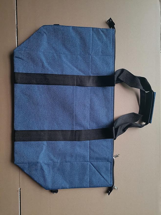 Insulated Grocery Cooler Food Bags with Zipper for Shopping, Travel, Picnic or Lunch, Alumimum Foam Tote Bag for Frozen Cold Hot Foods Delivery, Blue