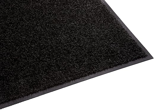 Guardian Platinum Series Indoor Wiper Floor Mat, Rubber with Nylon Carpet, 4'x12', Black