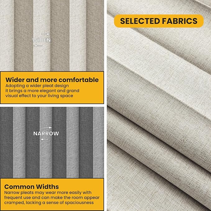 100% Blackout Room Divider Curtains - Total Privacy Curtain Panel, Thermal Insulated Noise Reduction Curtain for Bedroom Windows,Include Ceiling Curtains Track(Cream White, W180 x L96, 1 Pack)