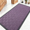 OLANLY Front Door Mat Outside Entrance 47x23, Absorbent, Heavy Duty Sturdy Natural Rubber Doormat Indoor Outdoor, Non-Slip, Stain and Fade Resistant, Low Profile Floor Mat for Entryway, Violet