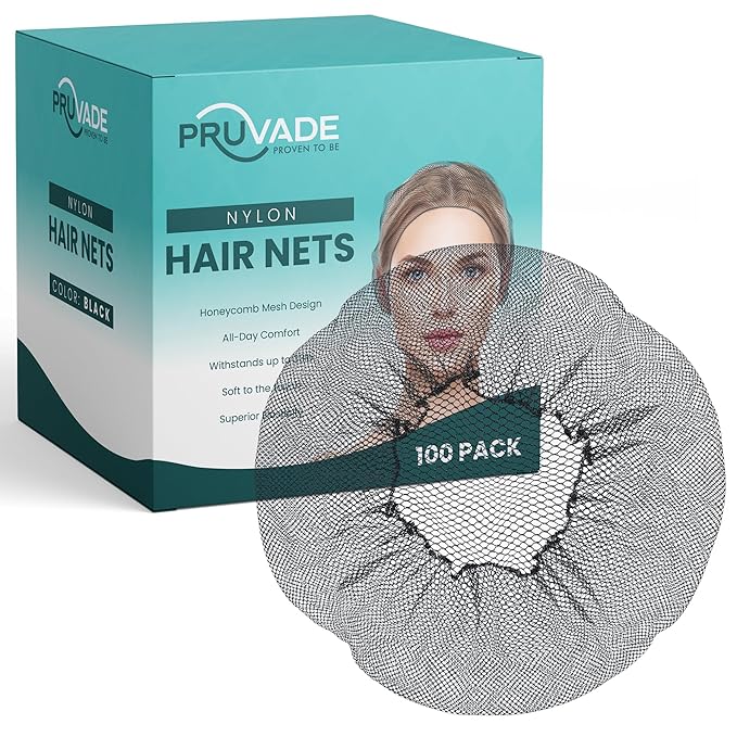Nylon Hair Nets for Women & Men | Case of 1000 | 24" Honeycomb Mesh Hair Net for Food Service, Medical & Industrial Use - Breathable & Sturdy for Bun Hair, Most Long & Short Hair- Latex Free